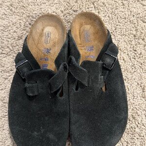 Birkenstock Black Suede Clogs